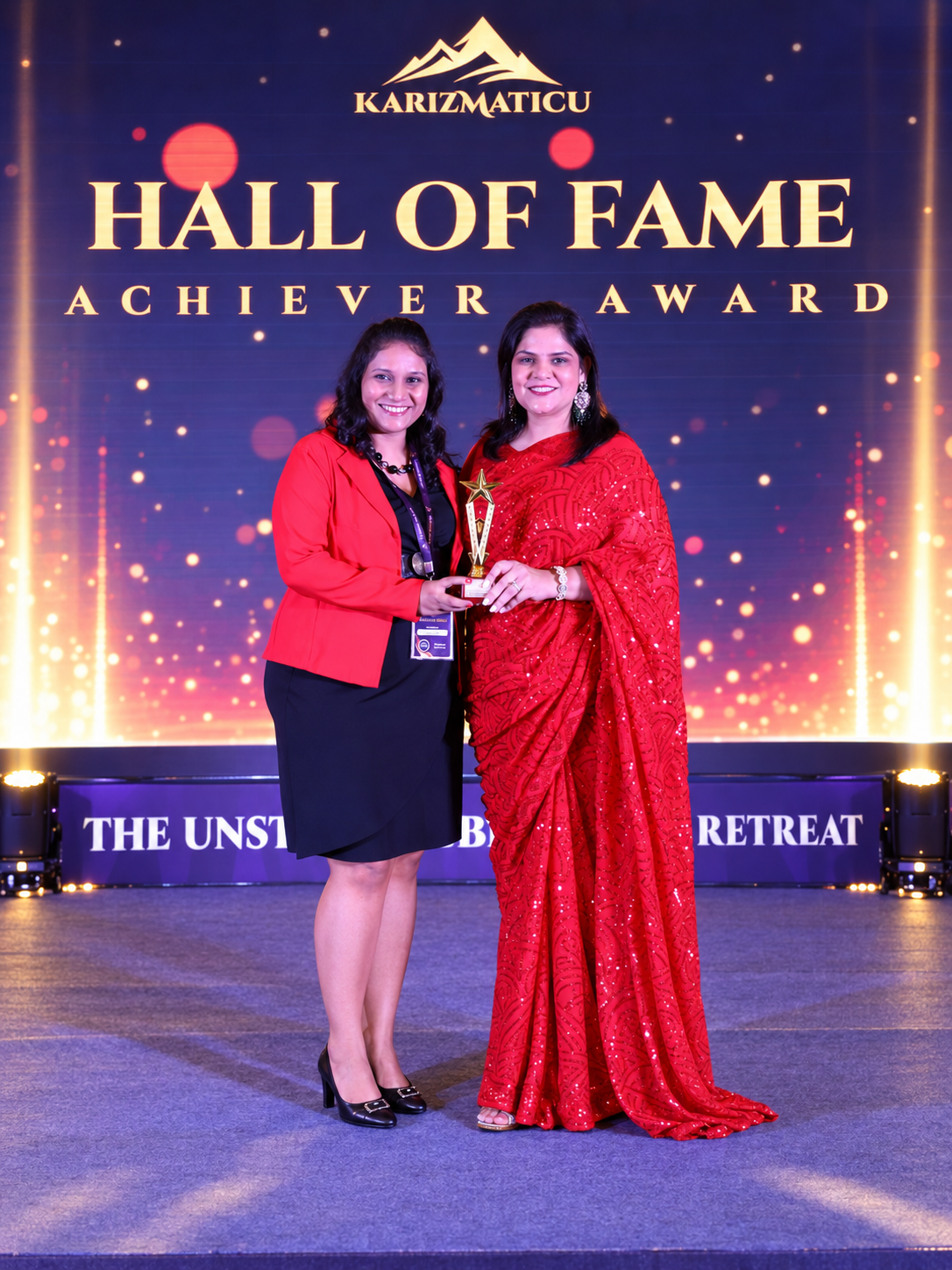 Priyanka Satpute receiving the Hall of Fame Achiever Award